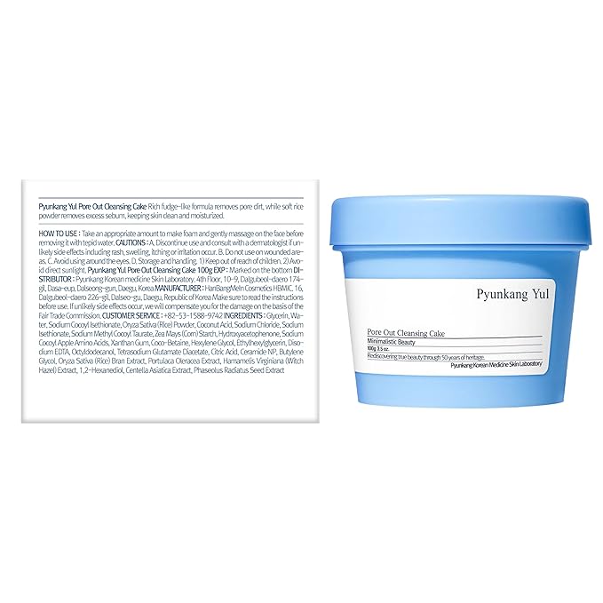 Pyunkang Yul PKY Pore Out Faicial Cleanser, Sticky Clay absorbs impurities & Makeup, Deep Pore Cleansing with Moisture (3.38 Fl. Oz, 100g)-FemmiqueWomen