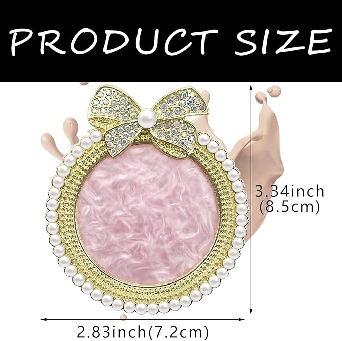 2 Pack Bow with Rhinestones Pearl Nail Art Palette Nail Polish Art Painting Mixing Palette Holder Pearl Edge Professional Cosmetic Nail Art Tools for Women and Girls Nail Polish Display-FemmiqueWomen