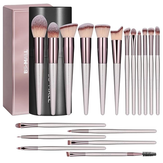 BS-MALL Makeup Brush Set 18 Pcs Premium Synthetic Foundation Powder Concealers Eye shadows Blush Makeup Brushes with black case-FemmiqueWomen