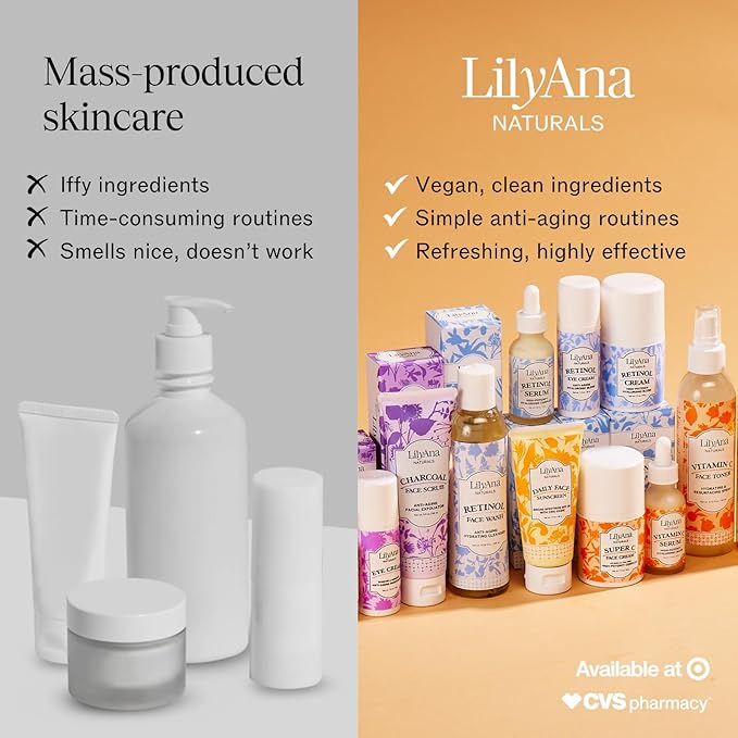 LilyAna Naturals Face and Neck Moisturizer for Women and Men - Moisturizer Face and Neck Cream for Dry Skin and Dark Spot Brightening (Super C, 1.7oz)-FemmiqueWomen