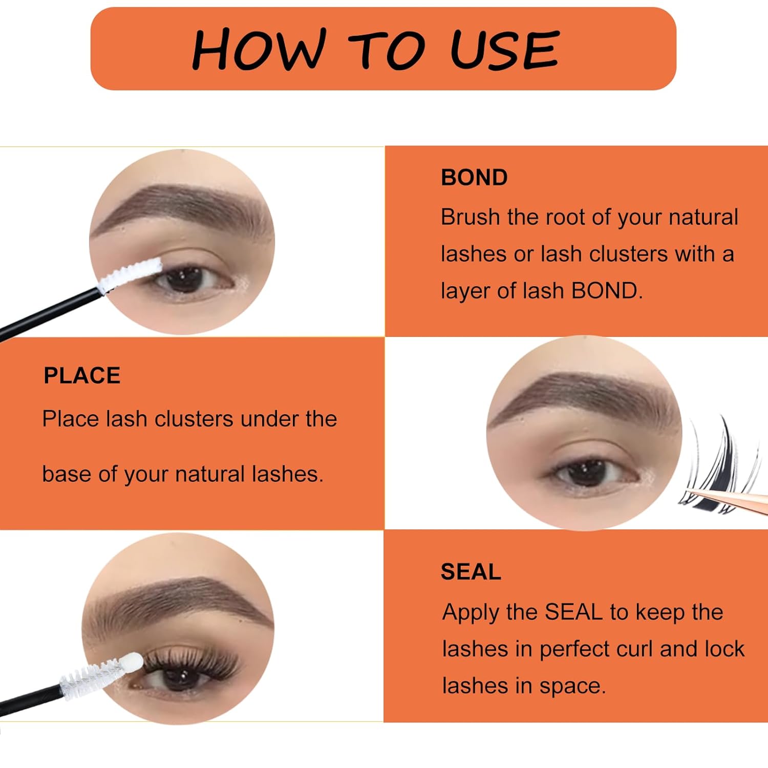 Lash Clusters Kit Eyelash Clusters Wet-Look DIY Lash Extension Kit with Lash Bond and Seal Waterproof Eyelash Tweezers Cluster Eyelash Extensions Kit (Set Fairy-0.07D-Mix8-16)-FemmiqueWomen