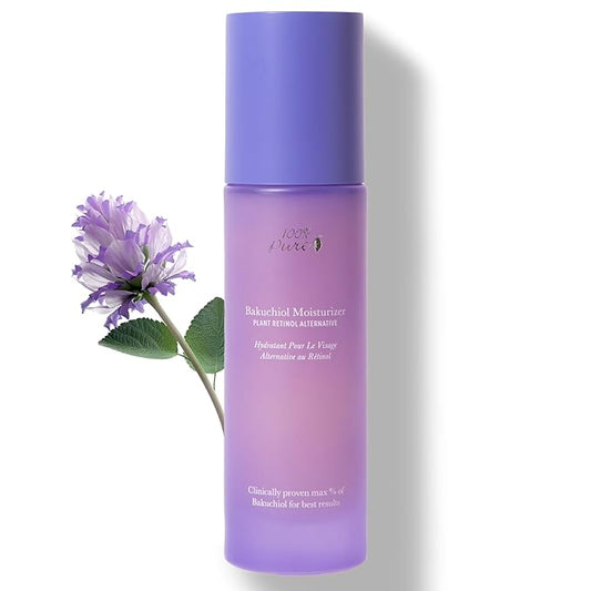 100% PURE Bakuchiol Facial Moisturizer Natural Retinol Alternative Face Cream with Anti Aging Antioxidants Hyaluronic & Kojic Acid Squalene Daily Skincare for Women & Men - 1.7 fl oz-FemmiqueWomen