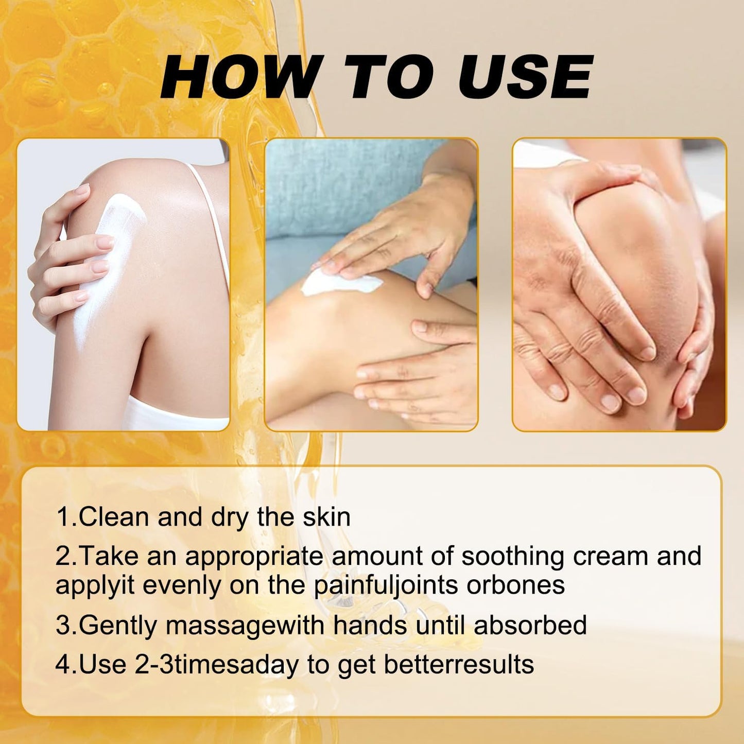 3 PCS Bee Venom Joint and Bone Therapy Cream, New Bee Venom Gel, Specializes in Muscle Soothing, for All Parts of The Body, for Men & Women-FemmiqueWomen