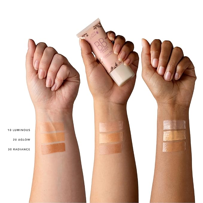 100% PURE BB Cream Shade 30 Radiance Full Face Coverage Skin Care & Glow - All-In-One Primer Concealer & Foundation Makeup - Shimmery, Dewy Youth Tan Color w/Warm Golden Undertone - Vegan - 1 Fl Oz-FemmiqueWomen