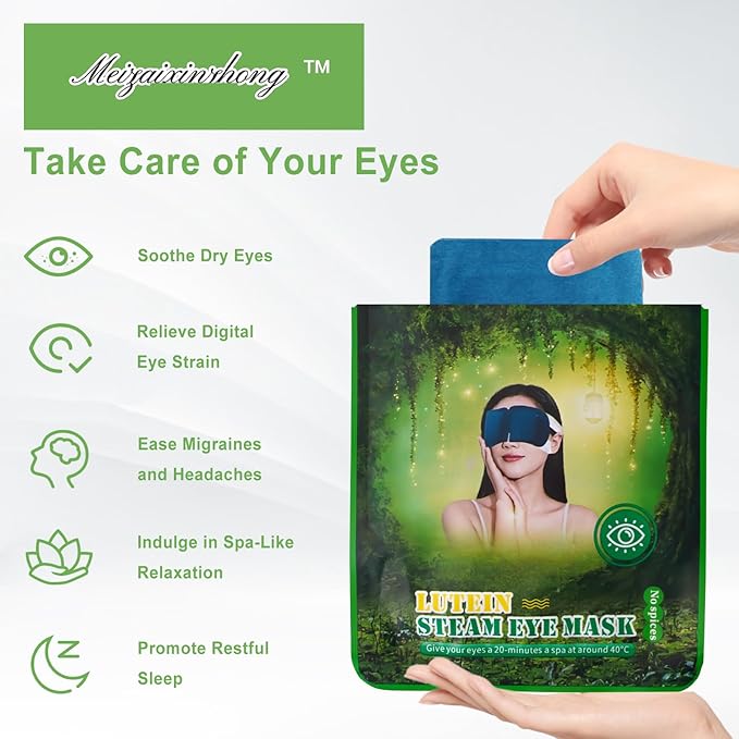 10PCS Steam Eye Mask, Relieve Eye Fatigue, Can be Used for Eye Relaxation, Jet Lag or Insomnia, Disposable Heated Steam Eye Mask, Rich in Nutrients Heated to Promote Absorption (Fragrance-Free)-FemmiqueWomen