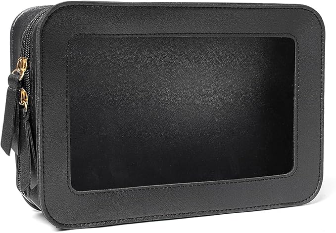 Clear Makeup Bag Small, TSA Approved Portable Toiletry Bag with Zipper Cosmetic Travel Bag Makeup Organizer Case Mini Makeup Pouch for Purse Car Organizer Bag for Women Men-FemmiqueWomen