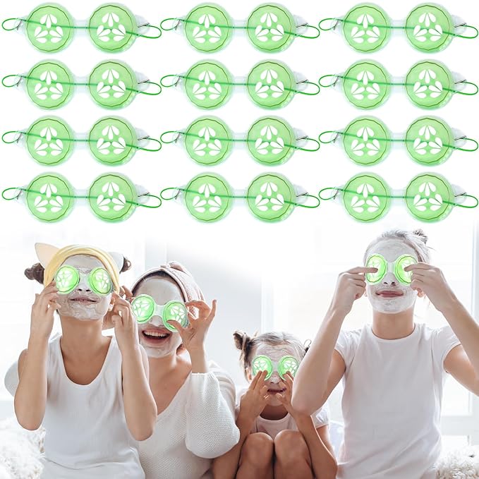 12 Pcs Cucumber Eye Pads Gel Eye Masks Cooling Heating Eye Pads Spa Party Favors Sleepover Party Slumber Party Supplies-FemmiqueWomen