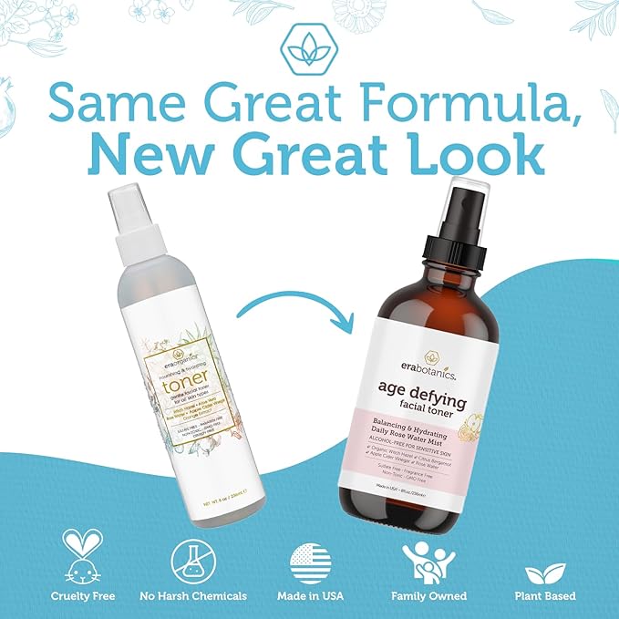 Era Organics Hydrating Toner for Face - Refreshing and Balancing Anti Aging Facial Mist with Rose Water, Apple Cider Vinegar, Witch Hazel-FemmiqueWomen
