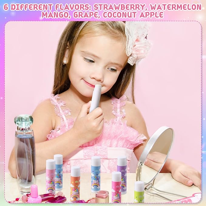 24 Sets Unicorn Party Favors Lip Balms Bulk for Kids Birthday Party Moisturizing Lip Balm for Unicorn Themed Celebration Gifts Lip Care Products for Classroom Rewards Favor Party Supplies-FemmiqueWomen