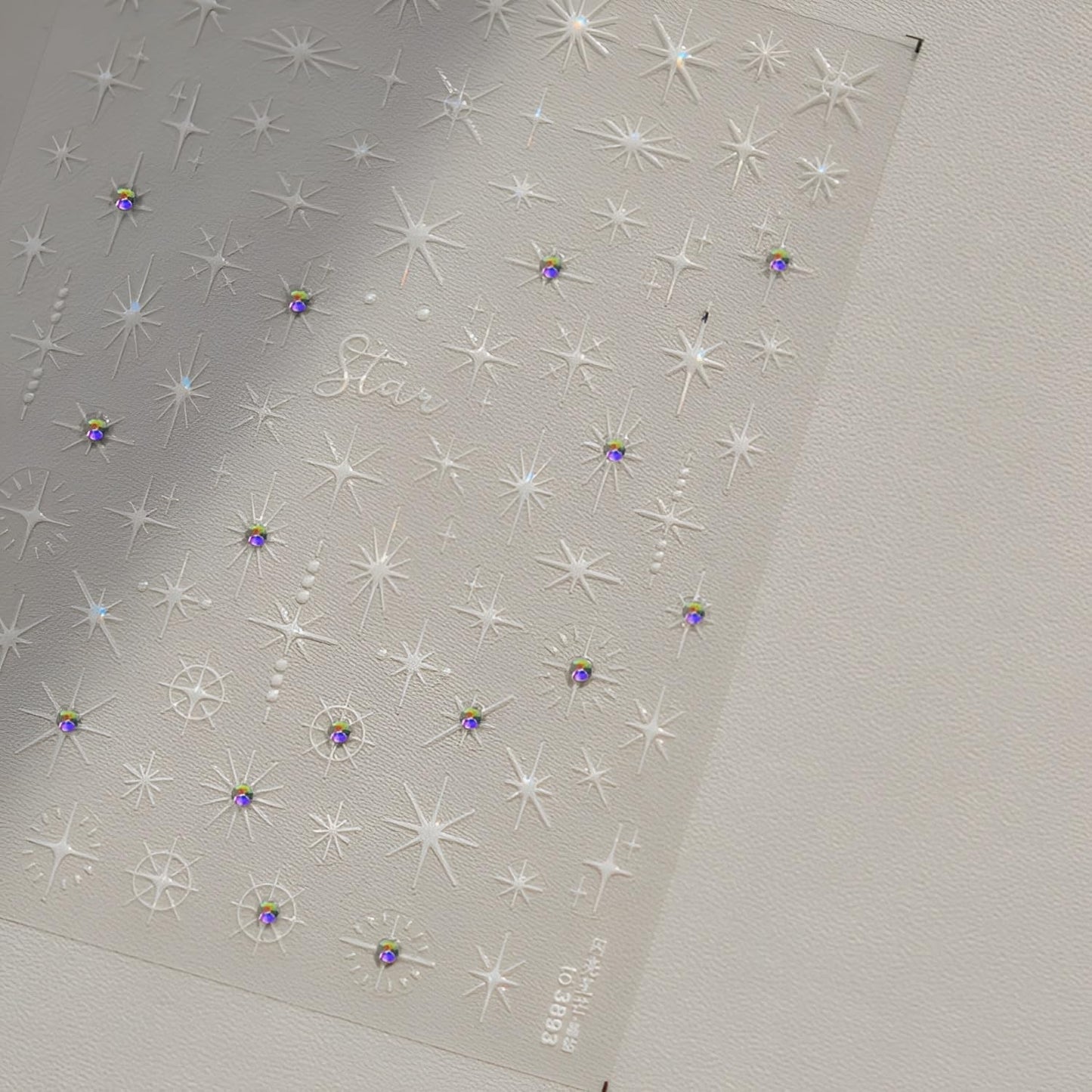 3 Sheets 5D Embossed Star Nail Stickers - Pink Gold White Glitter Shiny Design for DIY Manicure Decoration - Nail Art Supplies for Women-FemmiqueWomen