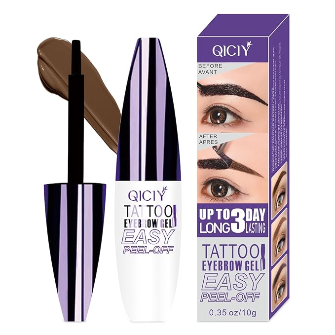2025 New Tattoo Eyebrow Gel Easy Peel Off for Women, Upgrade Eyebrow Tattoo Peel Off, Transfer-proof Eyebrow Gels Waterproof for All Skin Types (Light Brown)-FemmiqueWomen