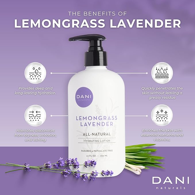 Naturals Hand & Body Lotion - Calming Lemongrass Lavender Scent, Moisturizing Lotion with Aloe Vera, Shea Butter & Vitamin E, Deep Hydration for Dry Skin, All Skin Types - 12 Oz-FemmiqueWomen