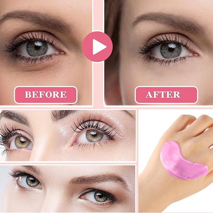30 Pairs Under Eye Mask,Moisturising Under Eye Patches for Women,Crystal Collagen Eye Gel Pads for Reducing Fine Lines,Puffy Eyes and Dark Circles Under Eye Bags Treatments(Pink)-FemmiqueWomen