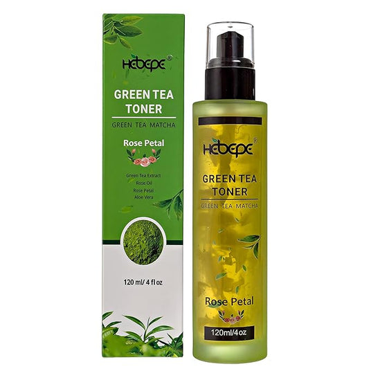 Green Tea Matcha Facial Toner with Rose Petal, Refreshing, and Soothing Face Toner, with Rose Oil, Aloe Vera,120ml-FemmiqueWomen