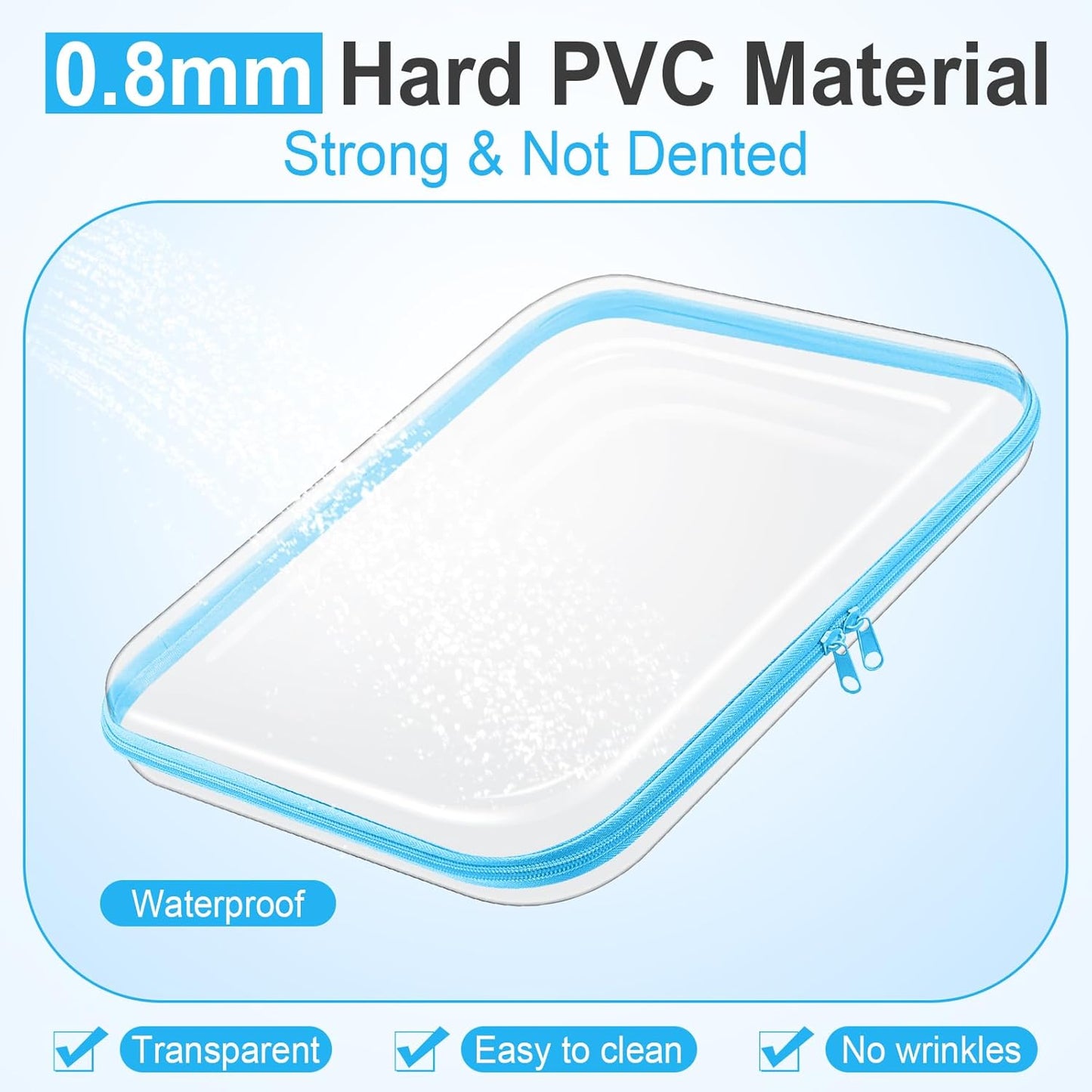 Sanwuta 6 Pcs Clear Hard Zipper Case Pencil Pouches Hard Plastic Zipper Pouches Makeup Bag Transparent Cases for Snacks Plastic Storage Organizer Box for Travel(Assorted Color,13.78 x 11.81 x 2 Inch)-FemmiqueWomen