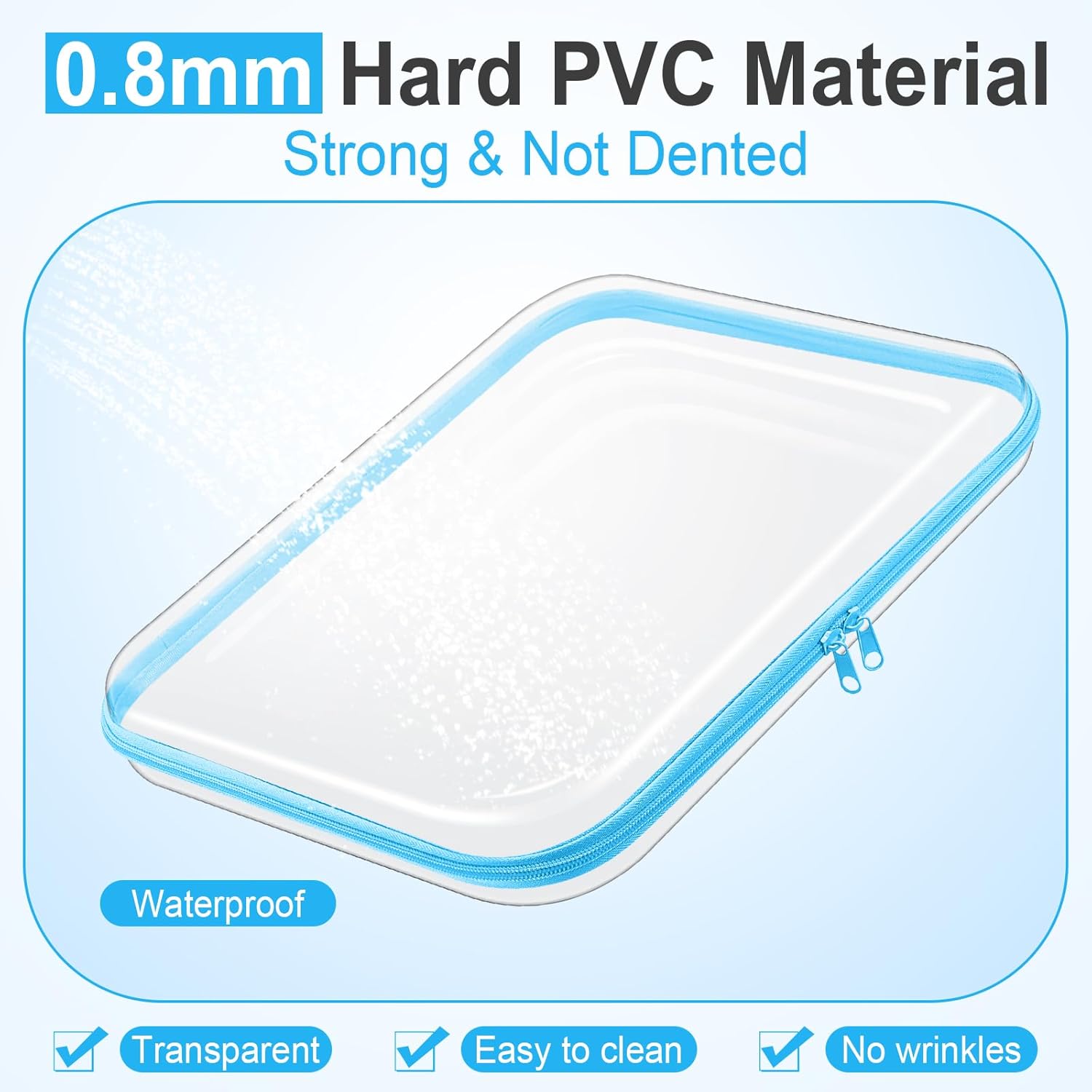 Sanwuta 6 Pcs Clear Hard Zipper Case Pencil Pouches Hard Plastic Zipper Pouches Makeup Bag Transparent Cases for Snacks Plastic Storage Organizer Box for Travel(Assorted Color,13.78 x 11.81 x 2 Inch)-FemmiqueWomen