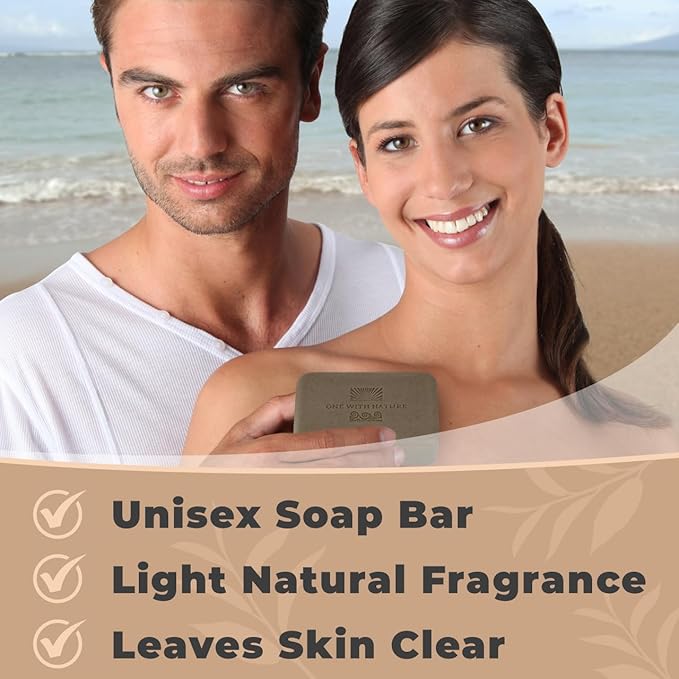 One With Nature Dead Sea Mud Soap 4oz 3-Pack – Purifying and Exfoliating Soap Bar with Dead Sea Salt Minerals for Face & Body, for Men & Women-FemmiqueWomen