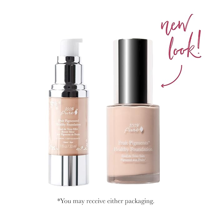100% PURE Fruit Pigmented Healthy Foundation, Alpine Rose, Liquid Foundation Makeup, Anti-aging, Full Coverage, Matte Finish - 1 Fl Oz-FemmiqueWomen