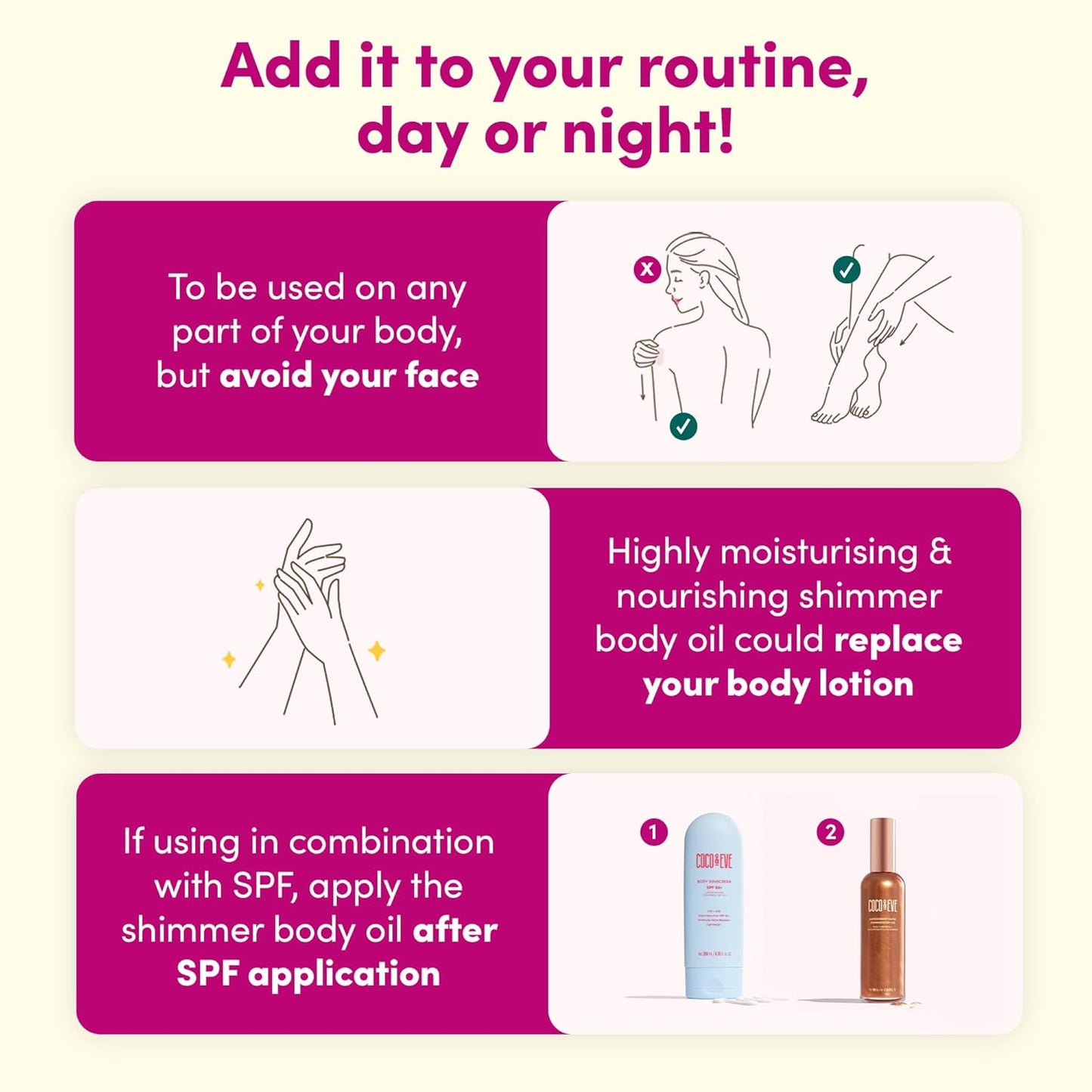 Coco & Eve Antioxidant Glow Shimmer Body Oil - Lightweight Skin Illuminator with Pearlescent Minerals, Natural Glitter, Antioxidants for Shimmering, Moisturizing and Healthy Glow (3.38 Fl Oz)-FemmiqueWomen