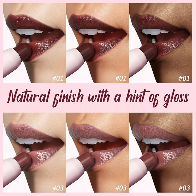 2PCS Tinted Lip Balm, Natural Semi-Gloss Finish, Hydrating Coloring 2 in 1 Lip Stick for Girls & Women 01&03-FemmiqueWomen