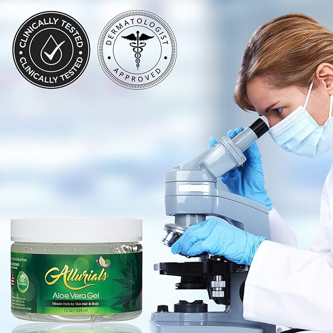 100% Pure & Organic Aloe Vera Gel, Clinically tested & Dermatologist approved, Hydrates & Heals Dry & Damaged Skin & Hair- 12 Oz-FemmiqueWomen