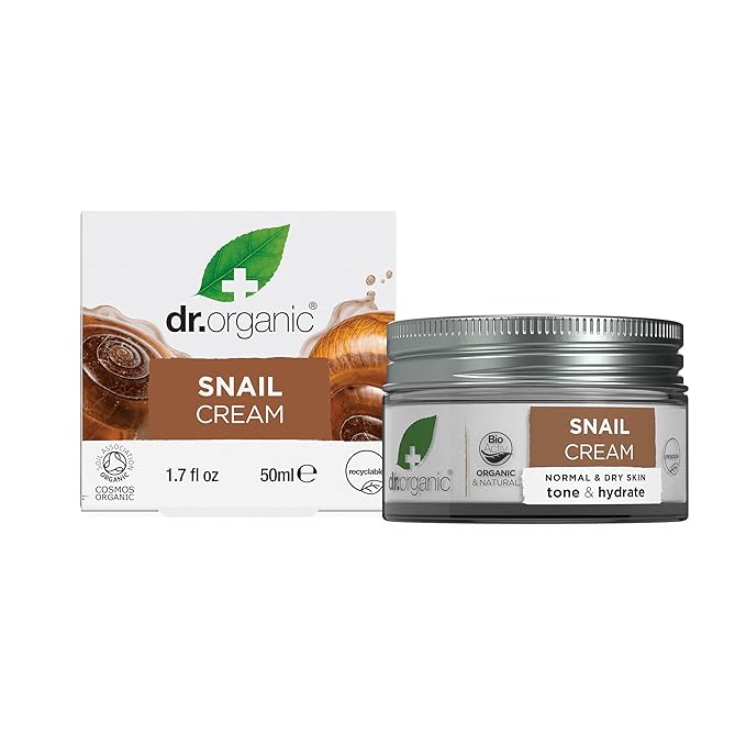 Dr. Organic Snail Gel Face Cream | Rejuvenates and Moisturizes, Improves Skin Tone and Hydration, Natural, Certified Organic, Paraben & SLS-Free, 50 mL / 1.7 fl oz-FemmiqueWomen