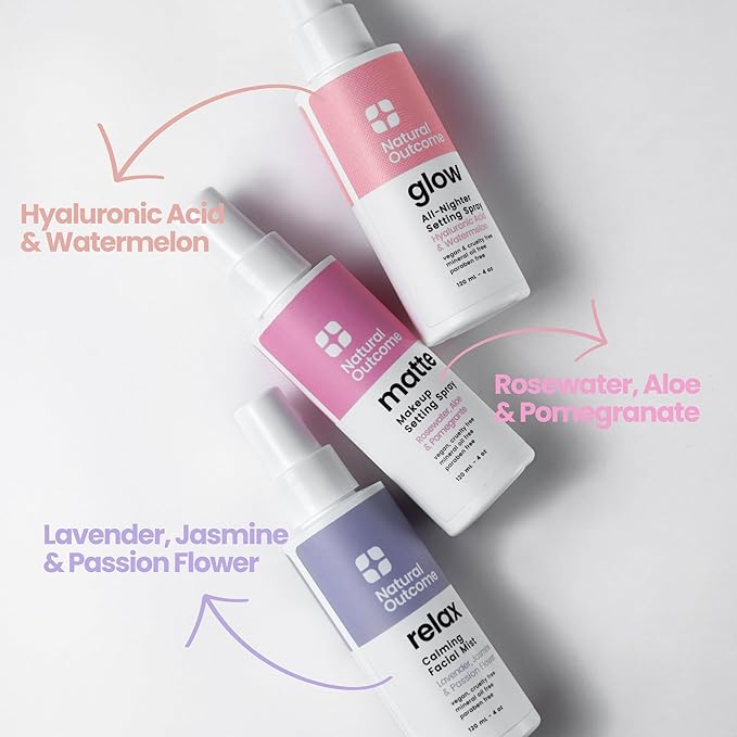 Face Mist Trio Collection – Hydrating Facial Mist Spray for Glowing Skin – Rosewater, Lavender & Hyaluronic Acid – Makeup Setting & Refreshing Face Spray Mist-FemmiqueWomen