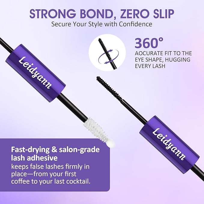 Eyelash Glue and Lash Bond & Seal, 72H Waterproof Cluster Lash Glue for Eyelash Extensions, Long-Lasting & Non-Irritating, 2-in-1 Bond and Seal for Lash Clusters-FemmiqueWomen