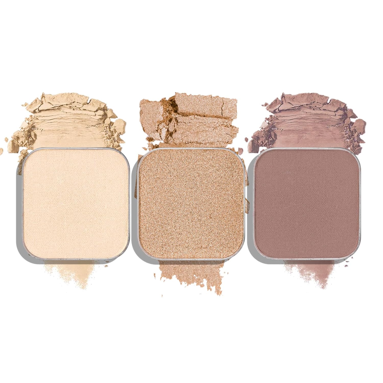 3-Color Eyeshadow Combo Pack – Matte & Shimmer Neutral Shades,Powder, Highly Pigmented, Long-Lasting, Refills Pans for Custom Magnetic Palette-FemmiqueWomen