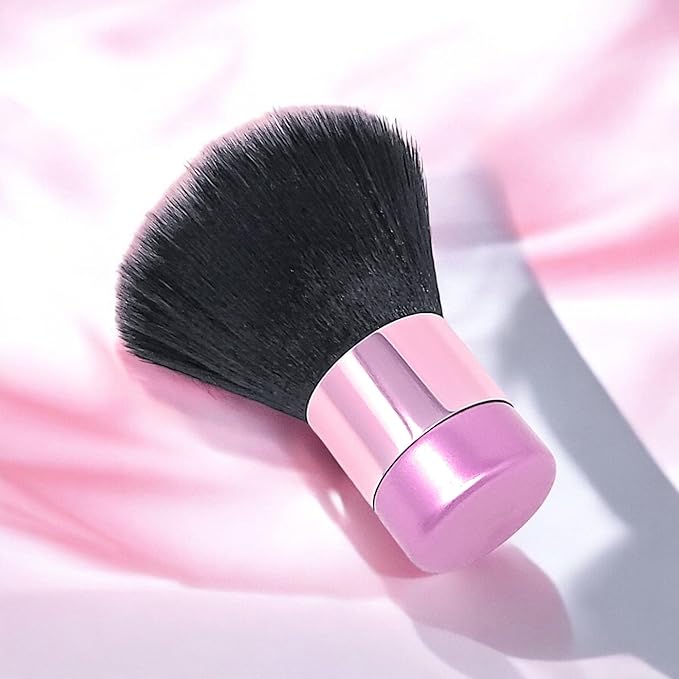 Luxurious and Large Soft Fluffy Powder Brush, Use as a Spray Tan Finishing Tool, Multipurpose Face and Body Barber and Beauty Tool, Large Kabuki Brush by BevyGold (Pink)-FemmiqueWomen