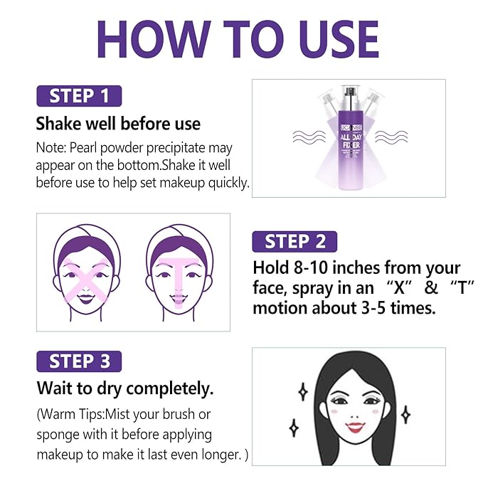 Long Lasting Makeup Setting Spray Kit- 6.76 Fl oz Hydrating Matte Finish Mist Lightweight Face Make up Fixer +Travel Size Spray Bottle+Sponge Puff Makeup Set-FemmiqueWomen