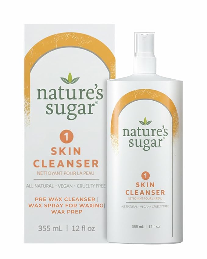 Nature's Sugar - Skin Cleanser - Prewax Care & Skin Prep – Precleanse Spray Supports Clean Removal & Paste Adhesion – All Natural Pre Wax & Brazilian Waxing Formula for Estheticians & Home Use – 355mL