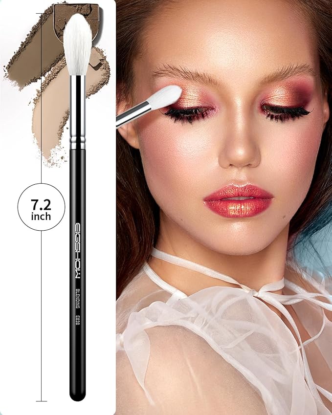 Eyeshadow Brush Fluffy Big Blending Brush Goat Bristles Soft Smugde for Powder Cream Liquid Eyeshadow for Eye Makeup Black (E838)-FemmiqueWomen