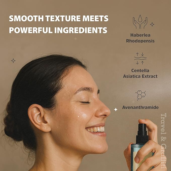 Haberlea Face Mist – Natural Rose-Scented, Alcohol-Free Facial Spray for All-Day Hydration & Pre-Makeup Use – Soothing Toner Mist for Dry, Sensitive Skin – Made in Taiwan – 100ml-FemmiqueWomen