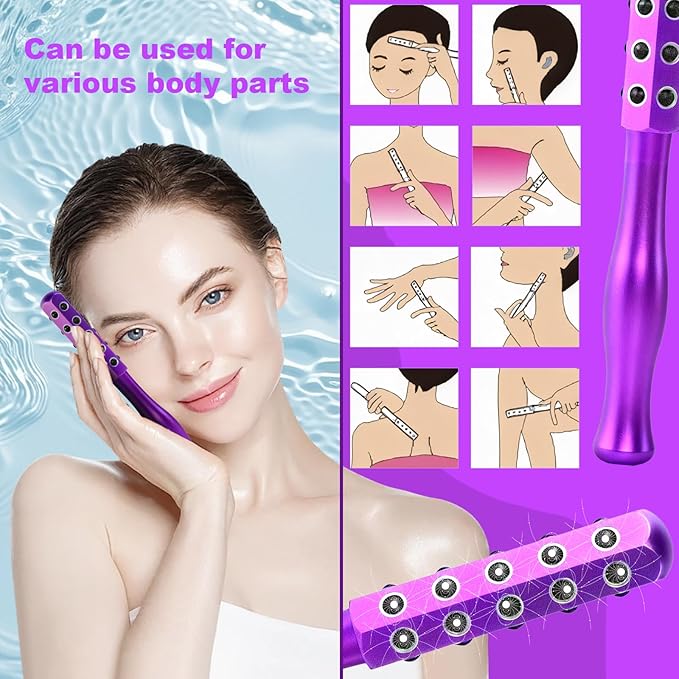 2025 Beauty Roller – Germanium Stone Face Sculpting Tool, Uplift Facial Massaging Beauty Tool, Firming Massage Wand for Skin Tightening, Portable Cooling & Sculpting (Purple)-FemmiqueWomen