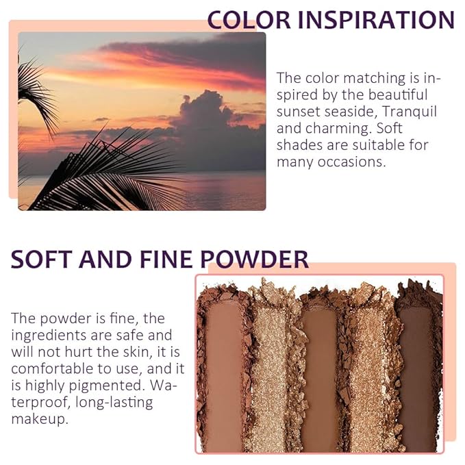 16 Girds Colorful Matte Shimmer Eyeshadow Palette for Eye Makeup,High Pigmented Eye Shadow Primers Powder Palet de sombras de ojos-Glitter Nude#-FemmiqueWomen