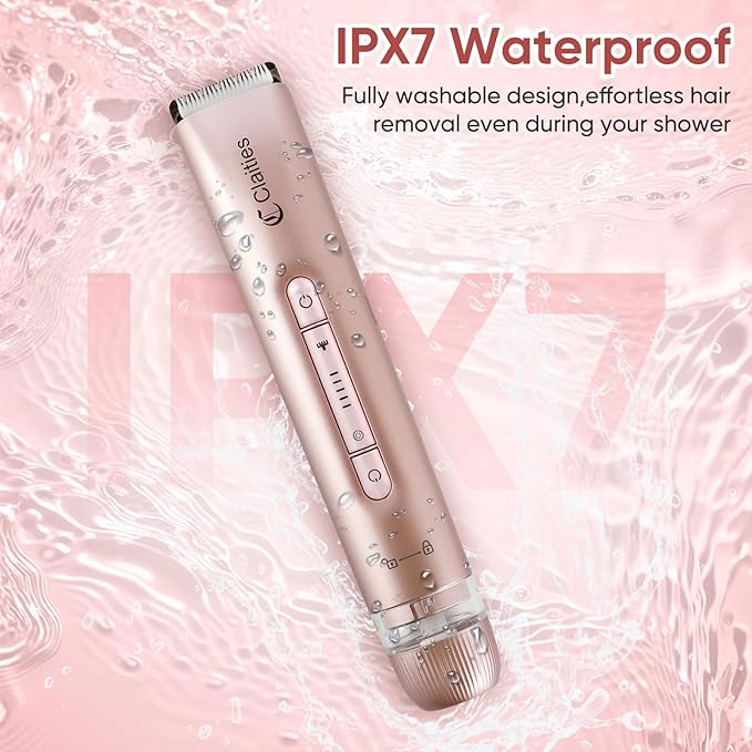 2 in 1 Women Electric Shaver Dual Head Bikini Trimmer for Women IPX7 Waterproof Wet & Dry Use Body Hair Trimmer and Facial Hair Remover for Bikini Underarm Leg Arm Body Face-FemmiqueWomen