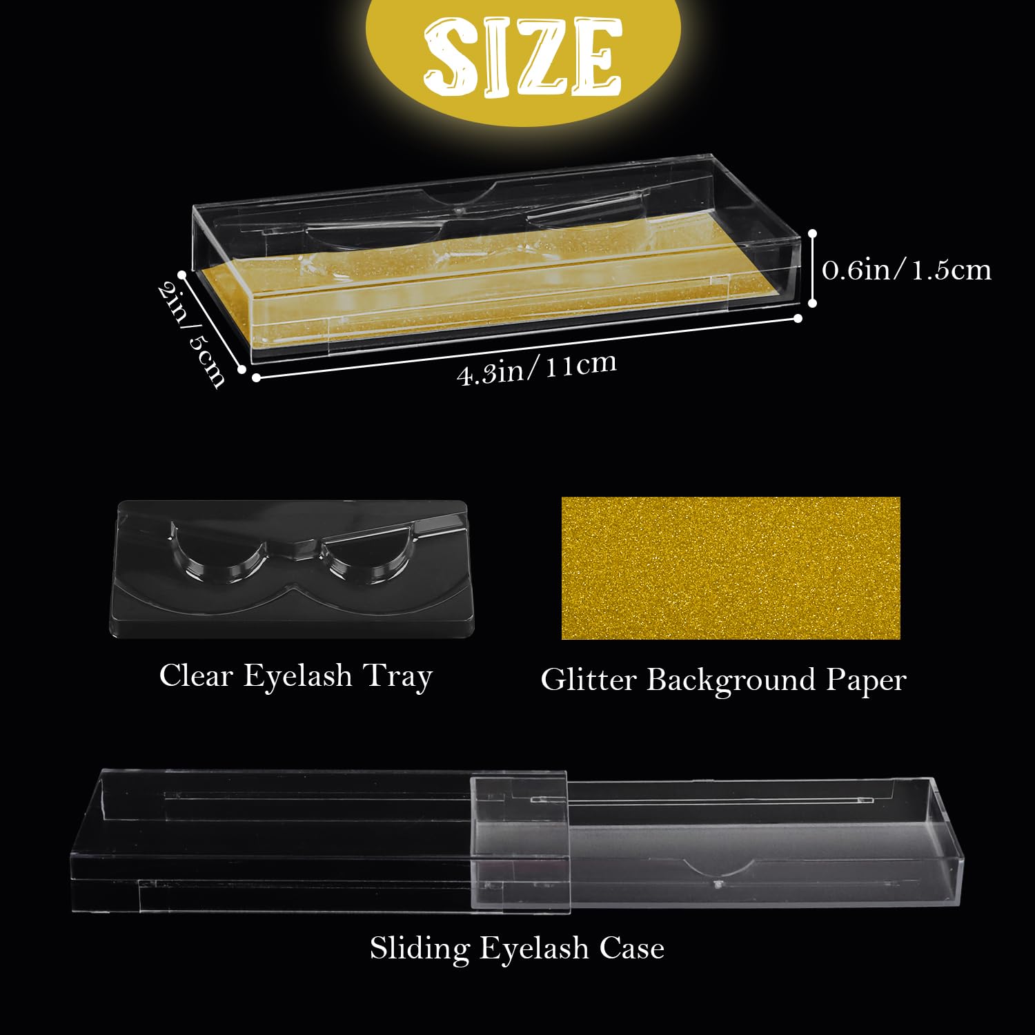 Empty Lash Boxes, 30 Pack Customizable False Eyelash Packaging Cases Bulk Storage Containers, Premium Display and Protection (Gold)-FemmiqueWomen