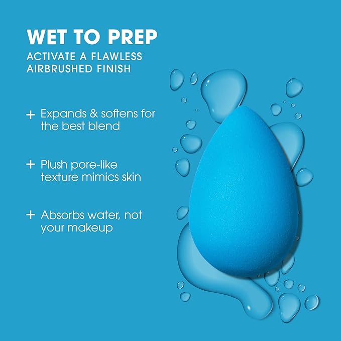 Beautyblender® | Topaz Sky Beauty Blender Makeup Sponge, Super-Soft Foam Easily Blends Foundations, Powders & Creams, Made in USA, Reusable, Washable, Streak Free Application, Vegan, Cruelty Free-FemmiqueWomen