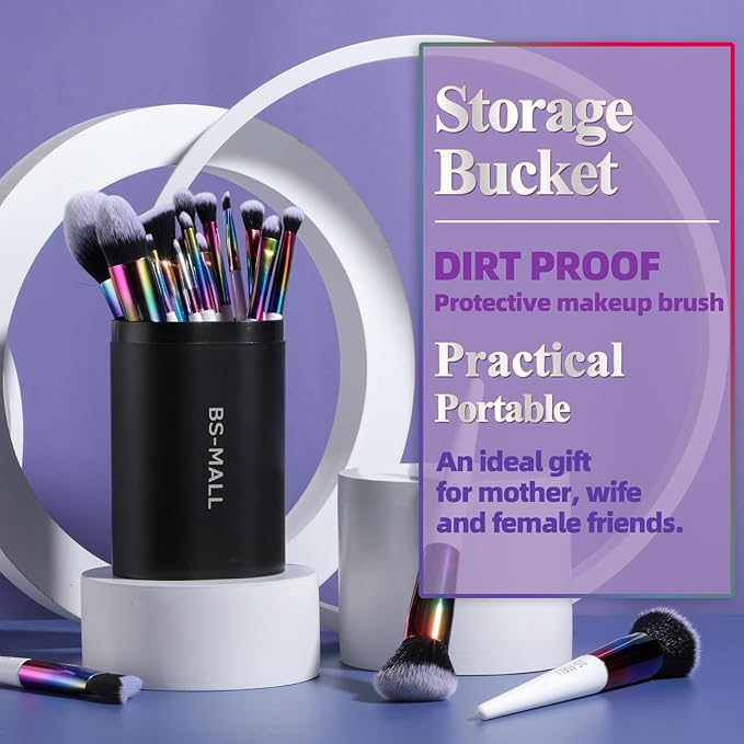 BS-MALL Makeup Brushes Makeup Tools Kit Premium Synthetic Powder Foundation Contour Concealers Lip Brushes Set 18 Pcs-FemmiqueWomen