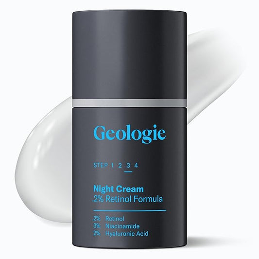 Geologie Retinol Anti-Aging Face Cream | Enhanced .2% Retinol Formula for Effective Results | Reduce Fine Lines & Wrinkles | Protect & Repair Skin With Hyaluronic Acid & Niacinamide | For Men & Women-FemmiqueWomen