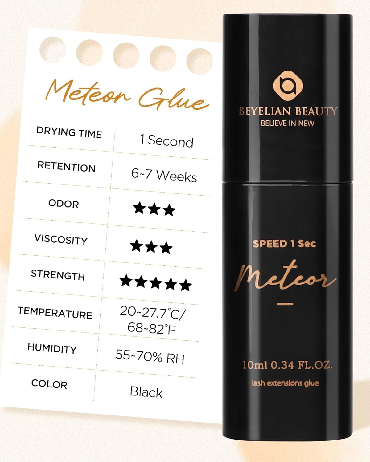 Lash Extension Glue, Professional Eyelash Extension Glue for Volume and Classic Lashes 10 ml, Smart Drop Technology Accurate 0.03 ml, 1S Dry Time, 6-7 Weeks Retention by BEYELIAN-FemmiqueWomen