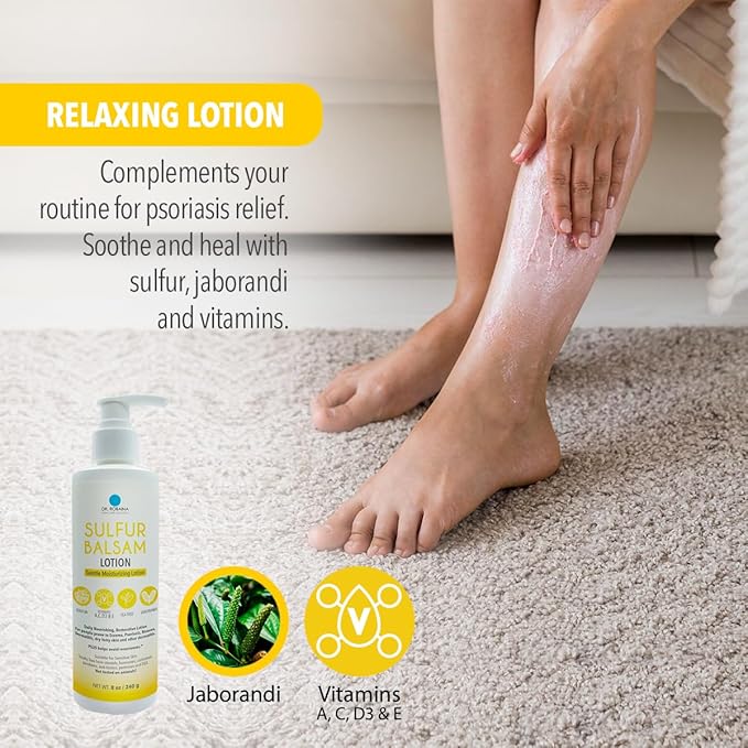 Dr. Robaina Sulfur Balsam Lotion – Lightweight Moisturizer for Dry, Flaky & Itchy Skin – Calms Redness, Supports Skin Barrier & Locks Hydration – Shea Butter & Tea Tree – 8 fl oz, USA Made-FemmiqueWomen