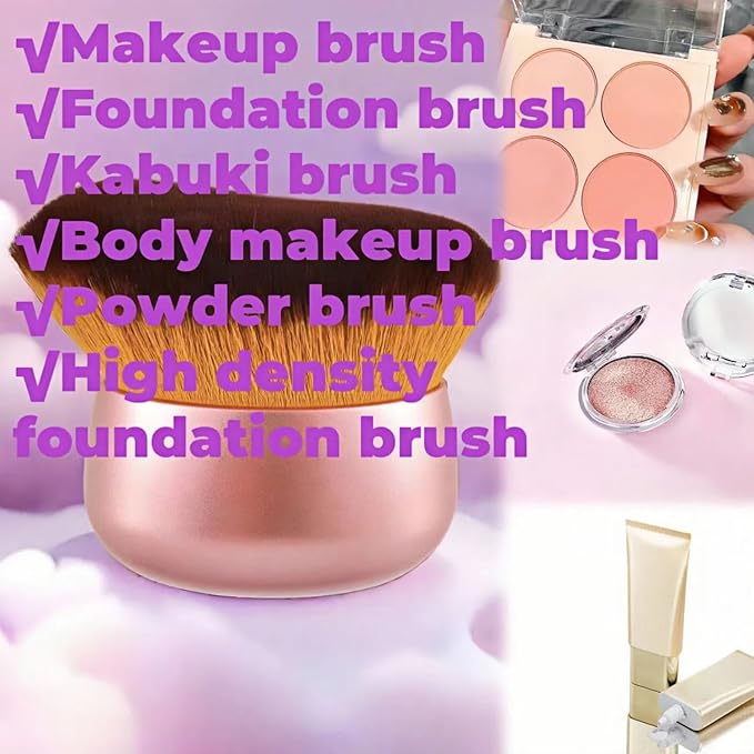 Blend & Blur 75mm Body Kabuki Brush - For Self Tanner, Body Bronzer & Foundation | Face/Back Multitool | Wet/Dry Use (Rose Gold)-FemmiqueWomen