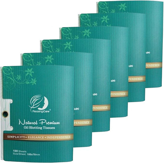 Oil Absorbing Facial Blotting Sheets For Oily Skin, 100 Count, pack of 6 - Natural Bamboo Charcoal Handy Face Blotting Paper for Both Women and Men Use-FemmiqueWomen