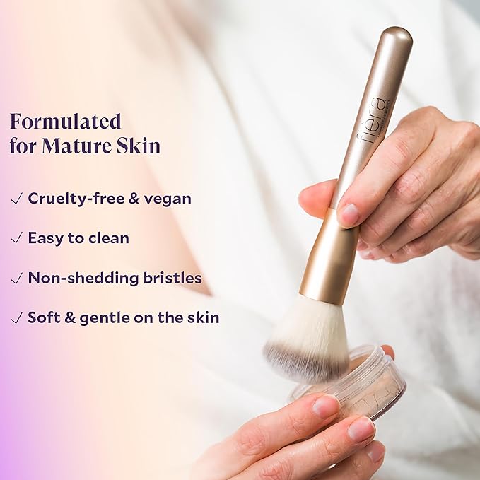Fièra Finishing Powder Brush - Custom Facial Brush for Loose Powder - Quick & Easy Application - Lightweight & Easy to Clean - Pairs Perfectly with Fièra HD Matte Finishing Powder-FemmiqueWomen