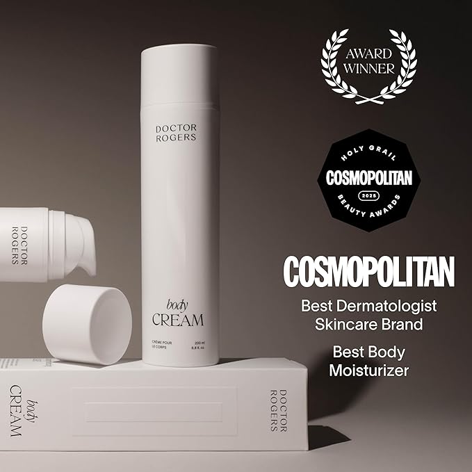 Doctor Rogers Body Cream. Hydrating Unscented Moisturizer for Dry Skin, with Shea Butter, Squalane, Ceramide, & Glycerin Moisturizing Lotion, 6.8 Ounce (200 ml)-FemmiqueWomen