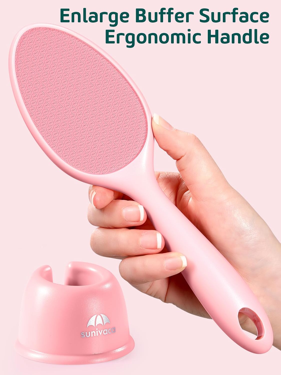 2-Sided Glass Foot File Callus Remover (Pink)-FemmiqueWomen