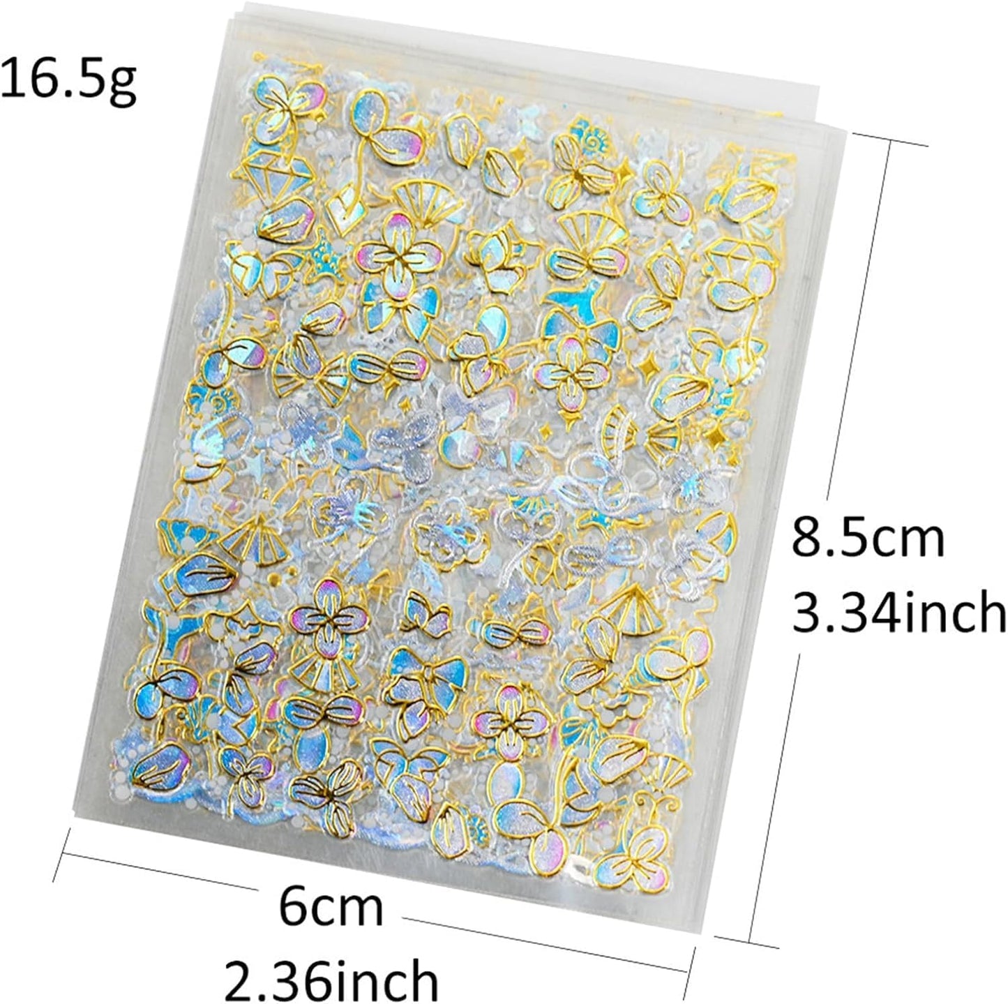 20 Sheets Butterfly Nail Stickers Y2k Gold 3D Self Adhesive Shiny Butterflies Nail Art Charms Decals Heart Nails Supplies Decoration Accessories (ST-GB)-FemmiqueWomen