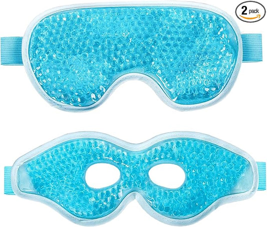 2PCS Gel Eye Mask, Reusable Hot Cold Therapy Eye Mask, for Puffy Eyes, Dark Circles, Headaches, Migraine, Stress Relief-FemmiqueWomen